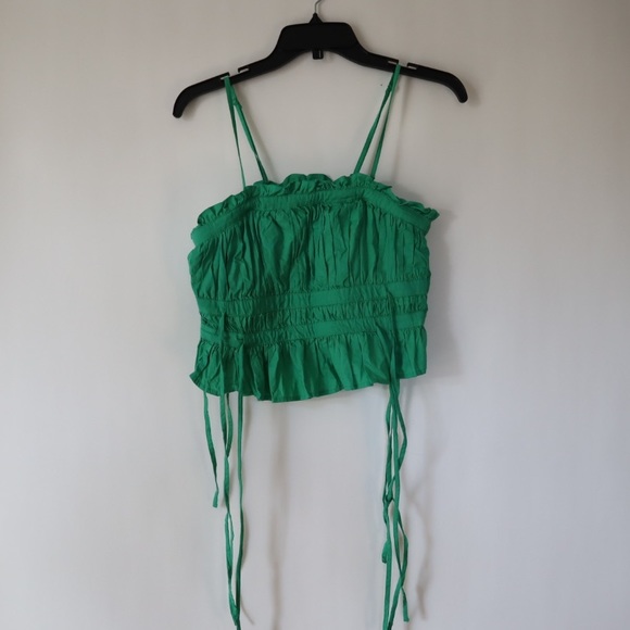 FREE PEOPLE Green Ruffle Tank Top - Picture 2 of 4